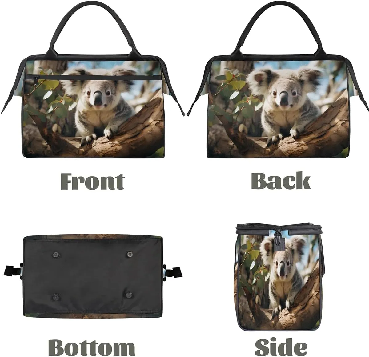 Travel Duffel Bag for Women, Cute Koala Weekender Overnight Bag Carry on Beach Swim Bags Dance Bag Airlines Approved Personal Item Travel Bag for Yoga, Sports, Hospital