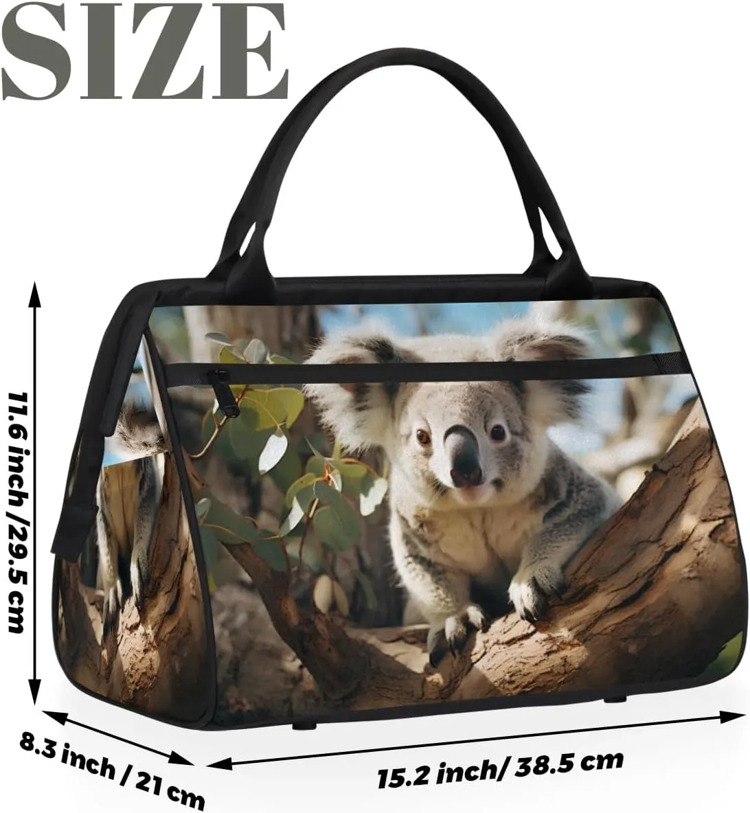 Travel Duffel Bag for Women, Cute Koala Weekender Overnight Bag Carry on Beach Swim Bags Dance Bag Airlines Approved Personal Item Travel Bag for Yoga, Sports, Hospital