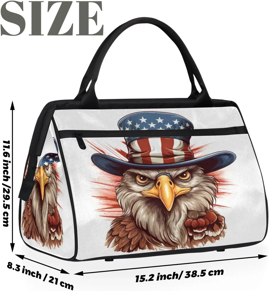Travel Duffel Bag for Women, Eagle Portrait Weekender Overnight Bag Carry on Beach Swim Bags Dance Bag Airlines Approved Personal Item Travel Bag for Yoga, Sports, Hospital