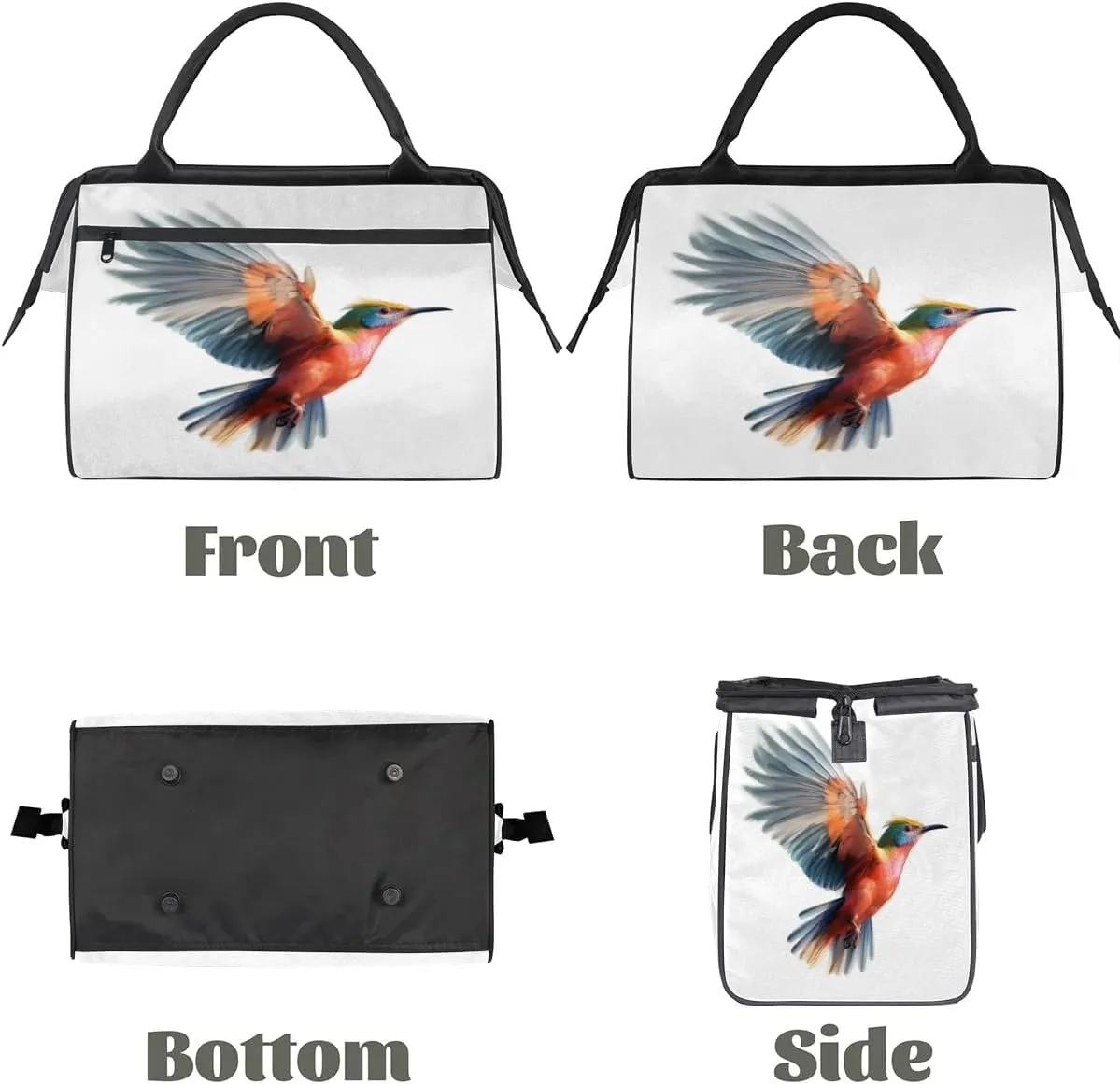 Travel Duffel Bag for Women, Hummingbird White Weekender Overnight Bag Carry on Beach Swim Bags Dance Bag Airlines Approved Personal Item Travel Bag for Yoga, Sports, Hospital