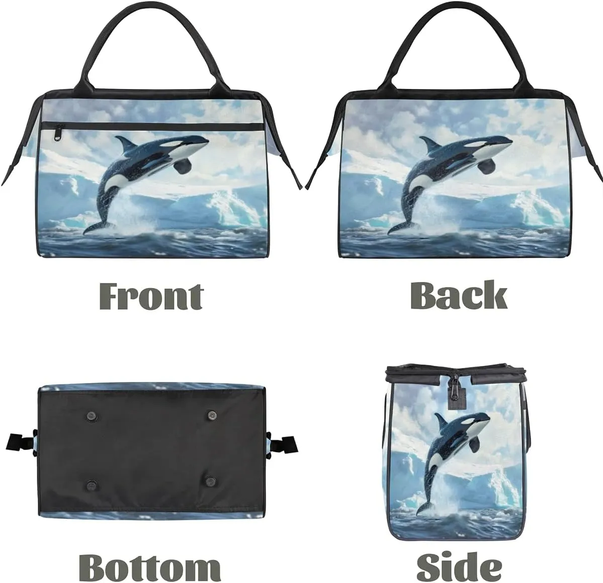 Travel Duffel Bag for Women, Leaping Whale Weekender Overnight Bag Carry on Beach Swim Bags Dance Bag Airlines Approved Personal Item Travel Bag for Yoga, Sports, Hospital