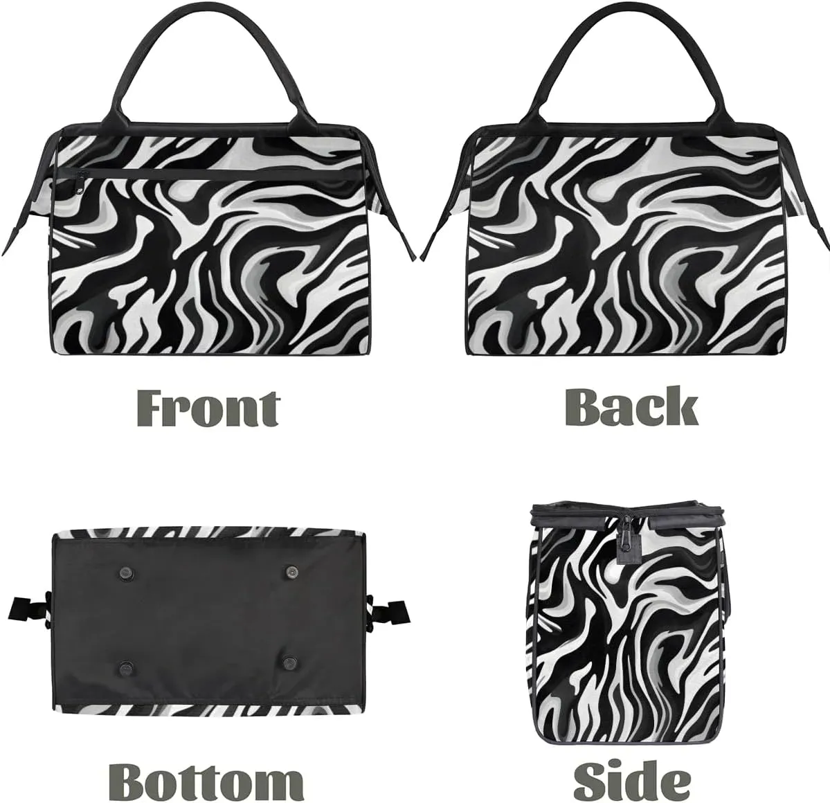 Travel Duffel Bag for Women, Zebra Skin Printing Weekender Overnight Bag Carry on Beach Swim Bags Dance Bag Airlines Approved Personal Item Travel Bag for Yoga, Sports, Hospital