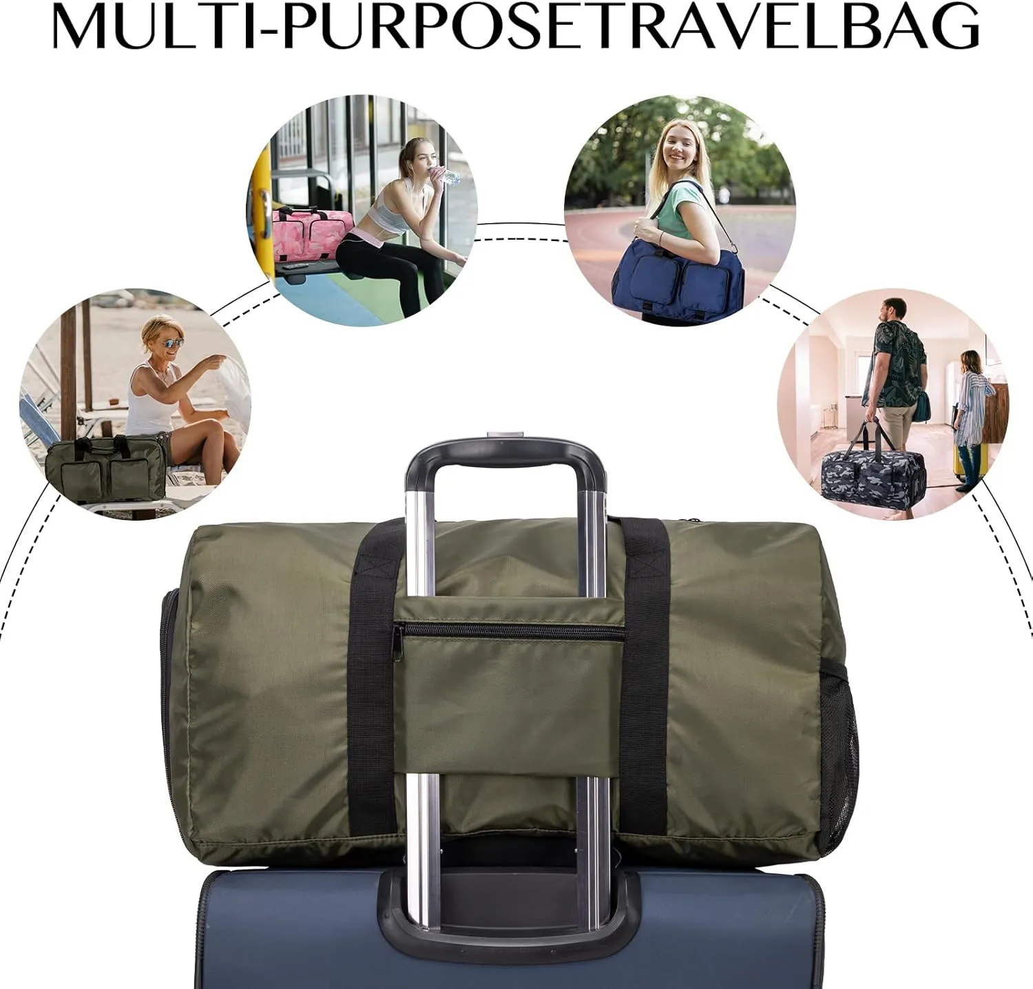 Travel Duffel Bags 40L,Gym Bag, Travel Bag, Duffle Bag for Men, Foldable Overnight Weekender Bags for Women & Men with Adjustable Shoulder Strap