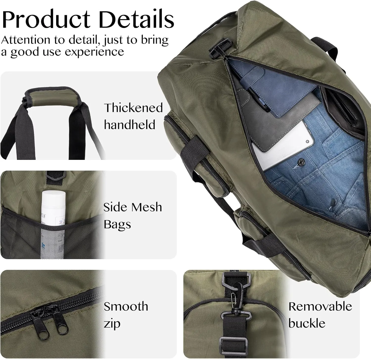 Travel Duffel Bags 40L,Gym Bag, Travel Bag, Duffle Bag for Men, Foldable Overnight Weekender Bags for Women & Men with Adjustable Shoulder Strap