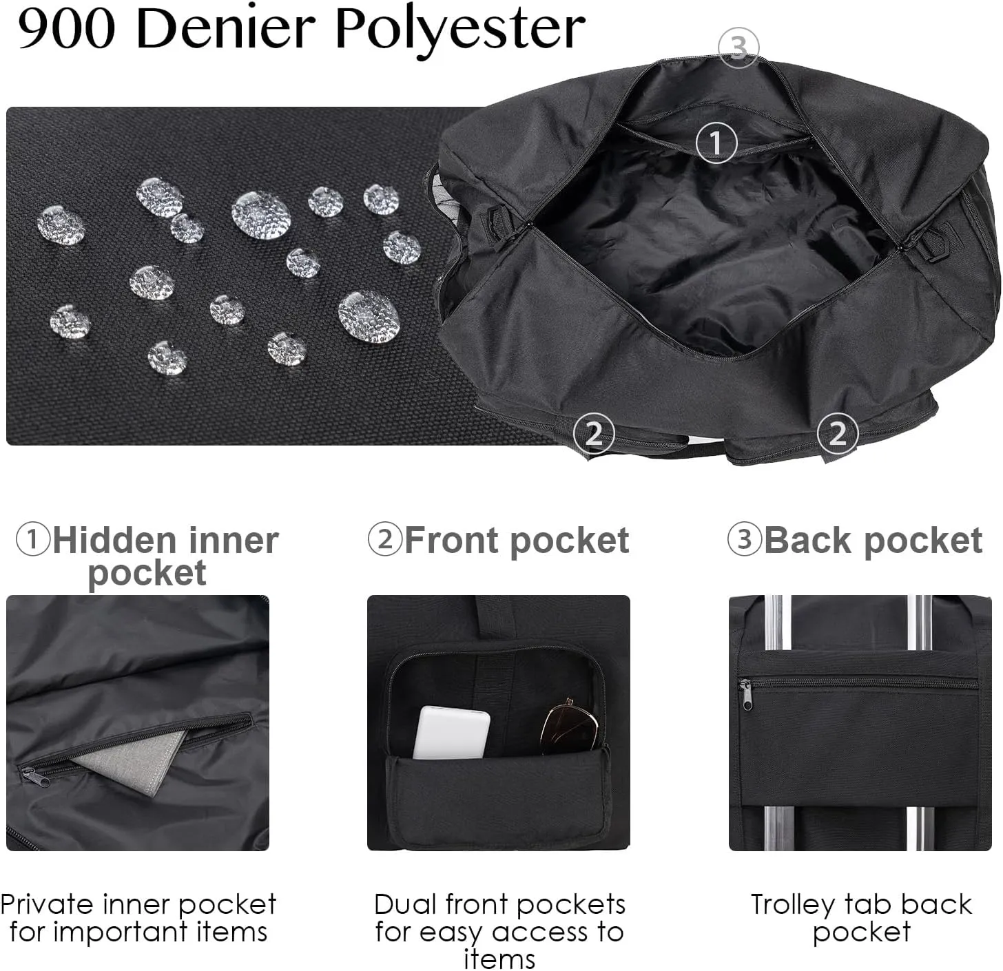 Travel Duffel Bags 65L,Gym Bag, Travel Bag, Duffle Bag for Men, Foldable Overnight Weekender Bags for Women & Men with Adjustable Shoulder Strap