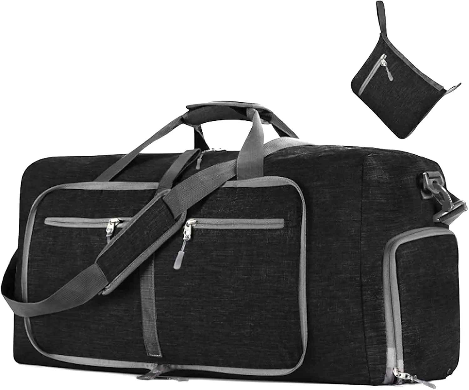 Travel Duffle Bag 85 Liters, for Men Women, Foldable, Great size for travel, with Shoes Compartment, Adjustable Strap, Water resistant , black