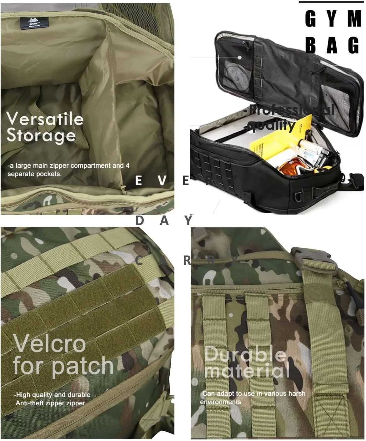 Travel Duffle Bag Backpack for Men - Large Tactical Bags Weekender Gym Bag for Overnight Traveling Military Workout Deployment Sports (Camo, 25L)