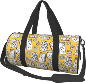Travel Duffle Bag, Cute Cheese Bread Sports Gym Bag for Women Men, Carry On Bag Weekender Overnight Duffel Bag, Personal Item Travel Bag