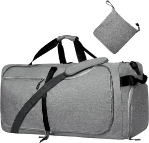Travel Duffle Bag for Men, Extra Large Foldable Duffel Bags for Traveling with Shoes & Wet Compartment Waterproof Weekender Gym Bag for Men Women(115LDarkgrey)