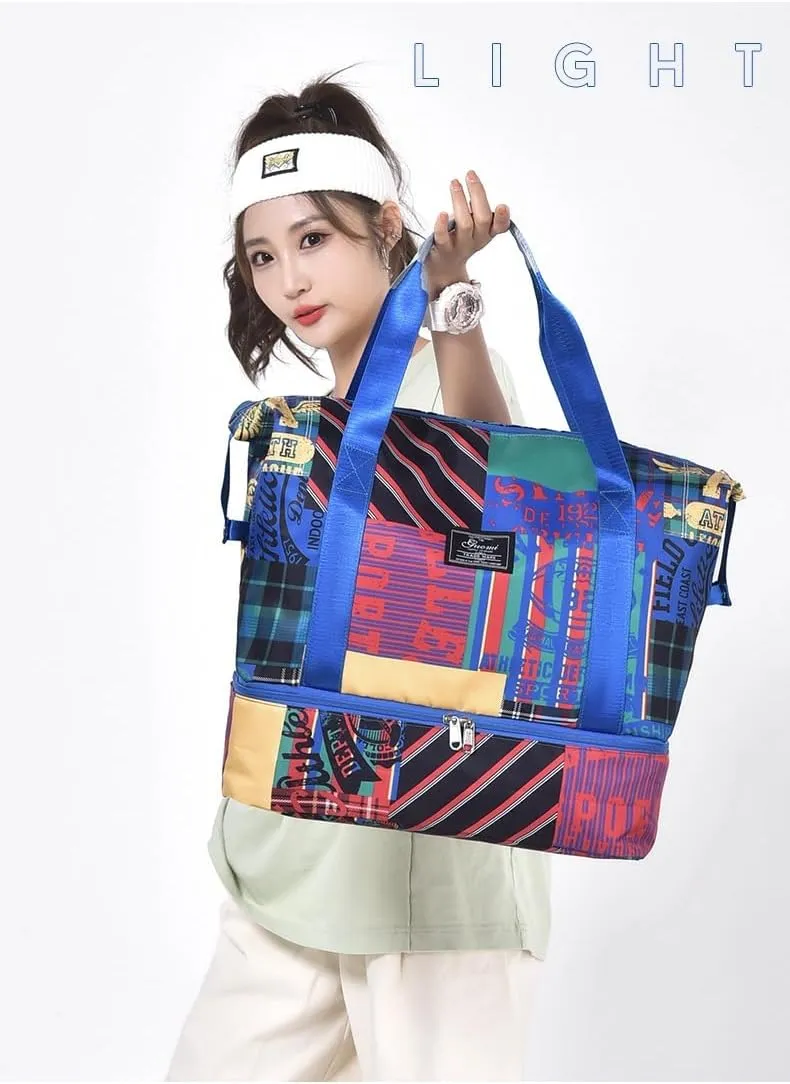 Travel Duffle Bag Waterproof Weekender Bag Carry On Tote Bags for Women, Duffel Bag Sport Gym Bag for Men Women Hospital Bag for Delivery Overnight Bag Luggage Bag (checkered)