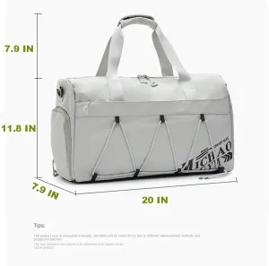 Travel Duffle Bag Waterproof Weekender Bag Carry On Tote Bags for Women, Duffel Bag Sport Gym Bag for Men Women Hospital Bag for Delivery Overnight Bag Luggage Bag (White)