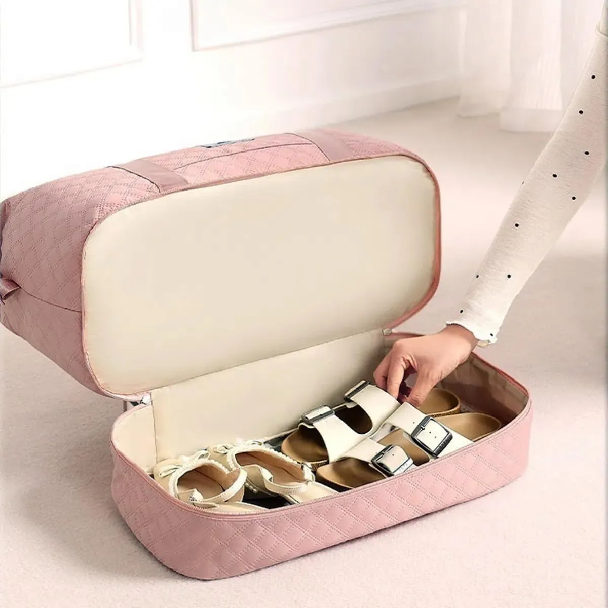 Travel Duffle Bag with Shoe Compartment, Large Weekender Tote for Women,Carry on Overnight Bag,Gym Duffel Bag with Wet Pocket, Hospital Bags for Labor and Delivery ，Pink
