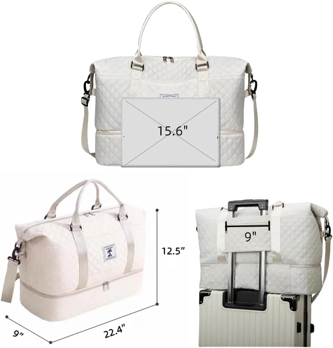 Travel Duffle Bag with Shoe Compartment, Large Weekender Tote for Women,Carry on Overnight Bag,Gym Duffel Bag with Wet Pocket, Hospital Bags for Labor and Delivery