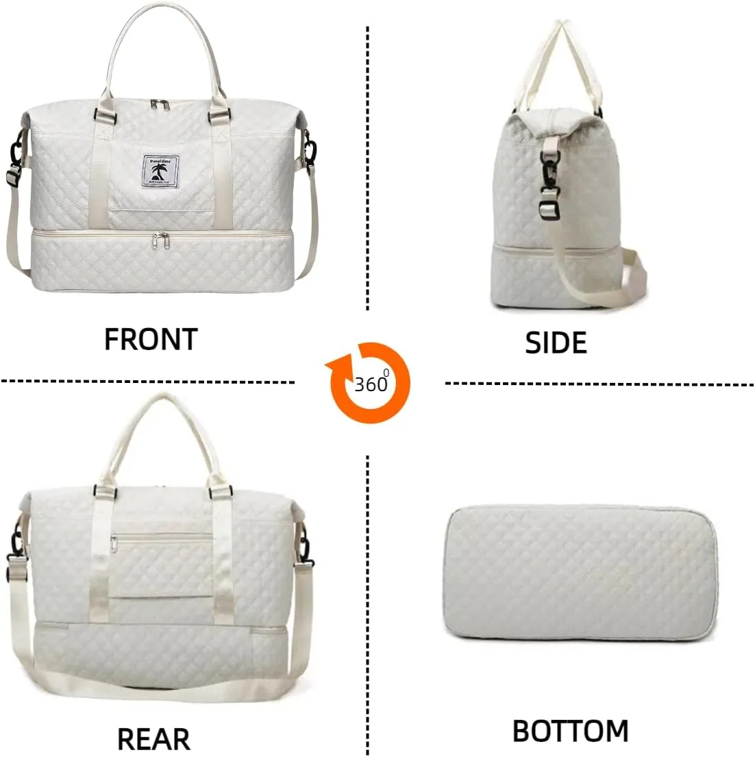 Travel Duffle Bag with Shoe Compartment, Large Weekender Tote for Women,Carry on Overnight Bag,Gym Duffel Bag with Wet Pocket, Hospital Bags for Labor and Delivery
