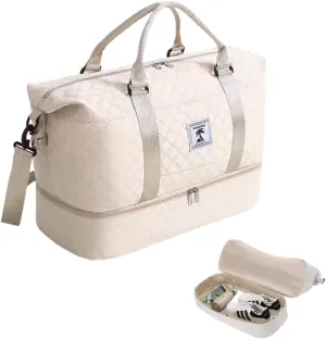 Travel Duffle Bag with Shoe Compartment, Large Weekender Tote for Women,Carry on Overnight Bag,Gym Duffel Bag with Wet Pocket, Hospital Bags for Labor and Delivery