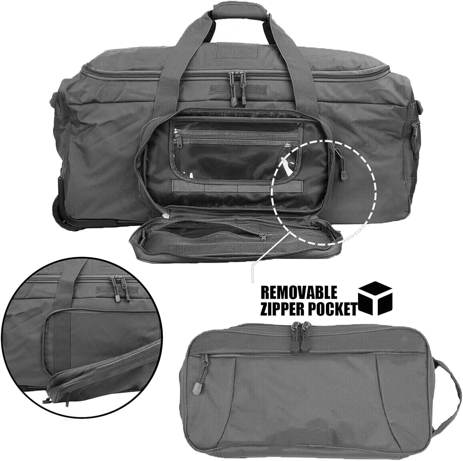 Travel Duffle Bag With Wheels Extra Large Rolling Duffel Bags for Tactical Military Deployment Camping
