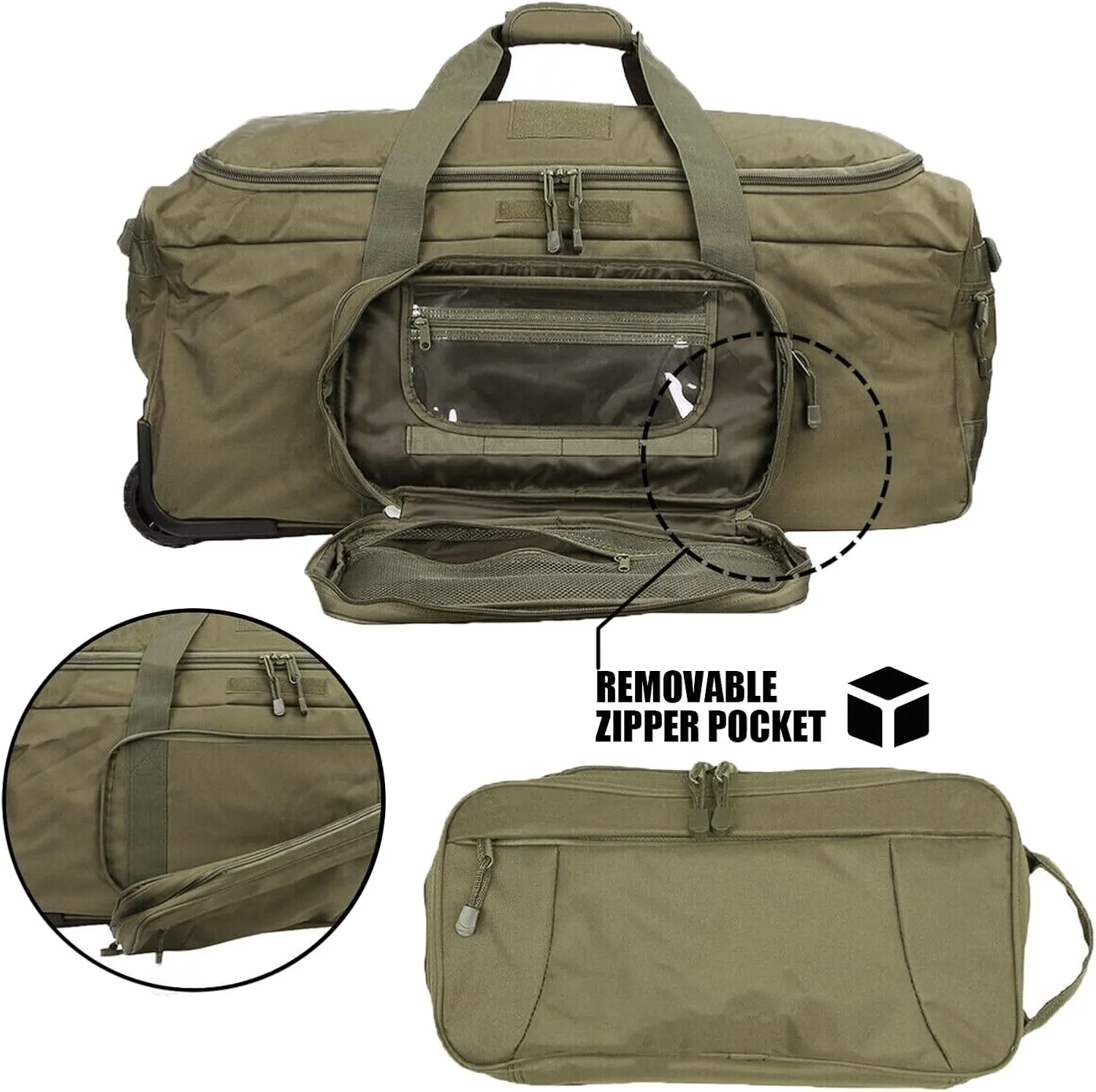 Travel Duffle Bag With Wheels Extra Large Rolling Duffel Bags for Tactical Military Deployment Camping