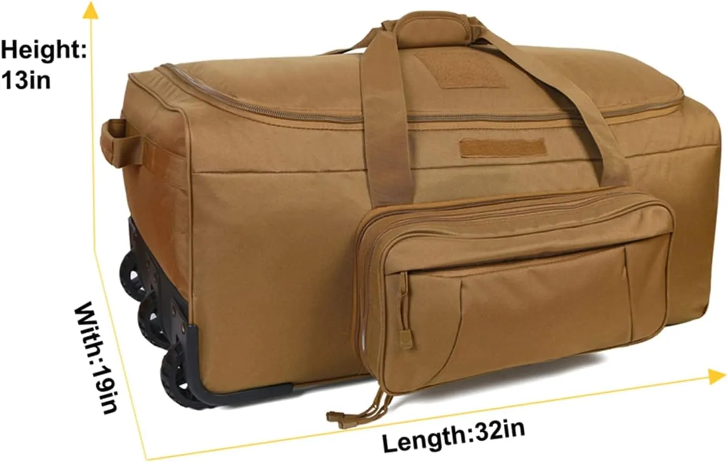 Travel Duffle Bag With Wheels Extra Large Rolling Duffel Bags for Tactical Military Deployment Camping