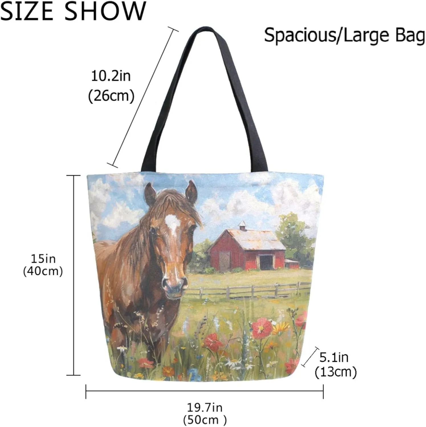Trendy Cute Printed Pattern Extra Large Shoulder Tote Bag for Beach Travel Weekender Gym Grocery Shopping