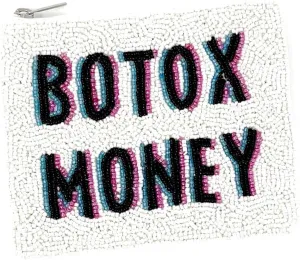 TWINE AND LOVE Botox Money Bead Coin Purse, Beaded Coin Pouch, Small Wallets for Her, Birthday Gifts, Cute Pouch Purse, Beaded Purse, white, CP0494