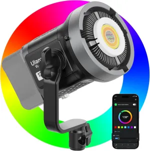 ULANZI Video Light, 120W RGB LED Video Light COB Fill Color Continuous Output Lighting with APP Control, 2700K-6500K 20 Scenes Bowens Mount Studio Light for Photography Lighting Video Recording