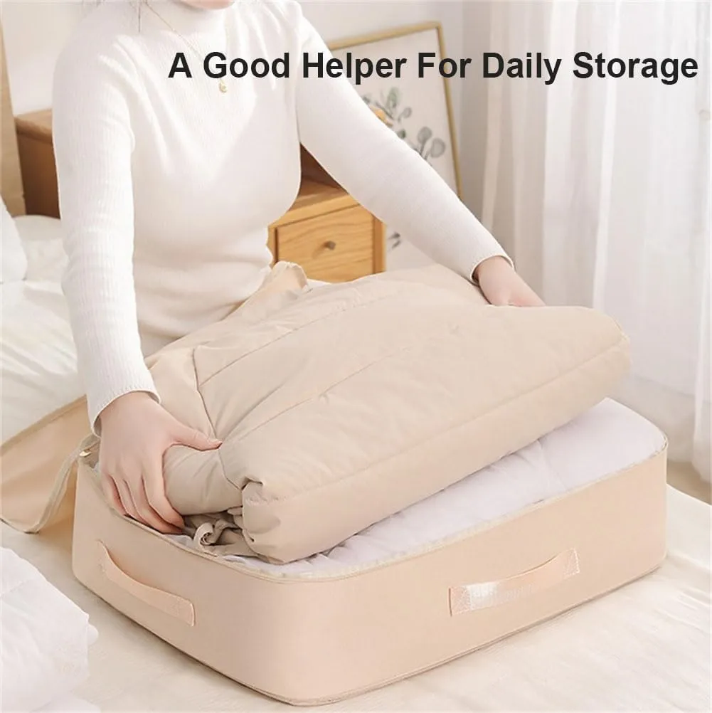 Ultra Space Saving Self Compression Organizer,2024 NEW Heavy Duty Moving Bags,Storage Tote for Space Saving,Self Compression Moving Organizer Bags for Comforters,Clothes,Blankets(Pink,L)