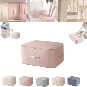 Ultra Space Saving Self Compression Organizer,2024 NEW Heavy Duty Moving Bags,Storage Tote for Space Saving,Self Compression Moving Organizer Bags for Comforters,Clothes,Blankets(Pink,L)