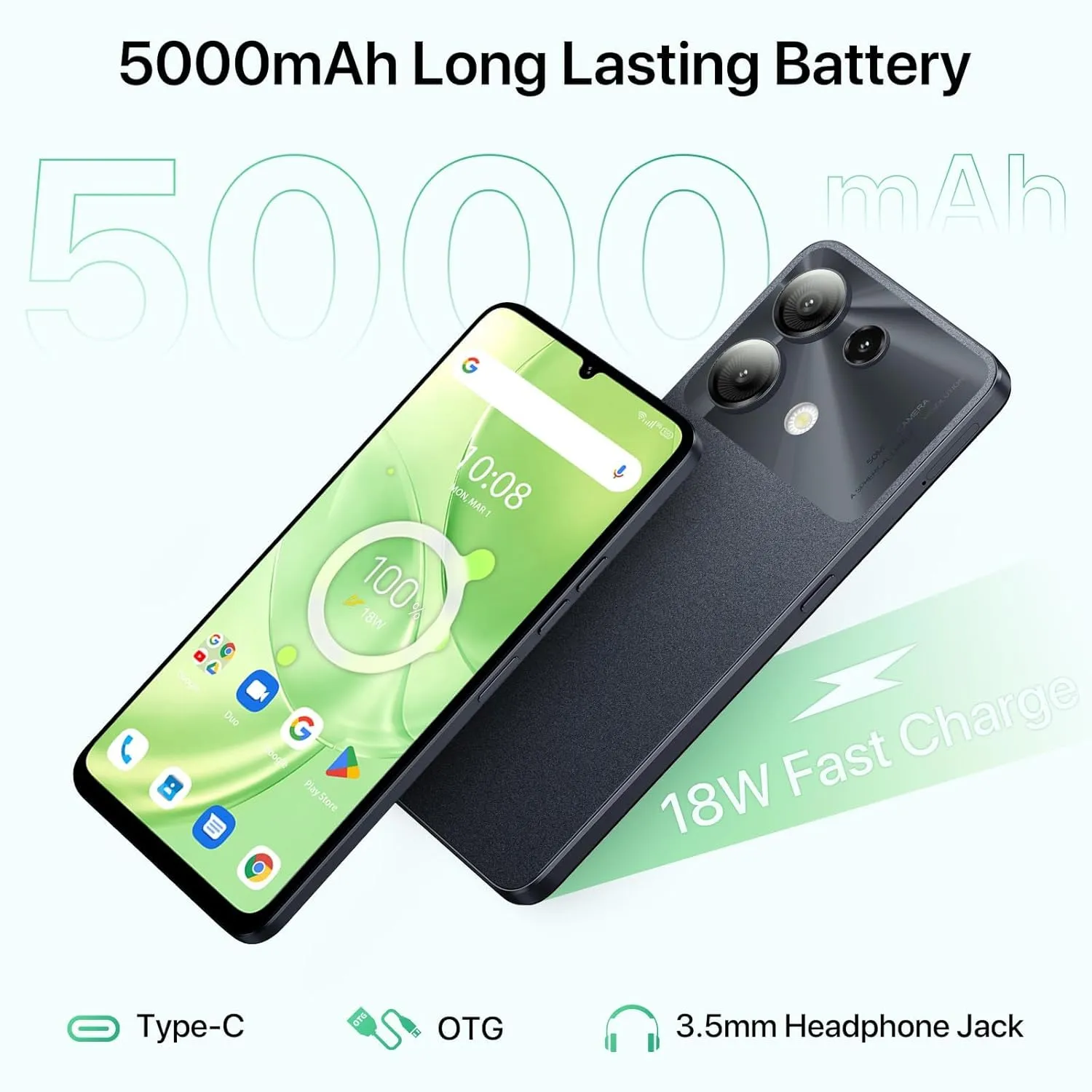 UMIDIGI G9 5G Cell Phone, Android 14 Unlocked Phones, 12(6 6) GB  128GB/1TB TF Expand, 5G Dual SIM, 50MP Camera, 6.75" HD  90Hz Display, AI Face & Fingerprint Unlock, 5000mAh Android Phone Black
