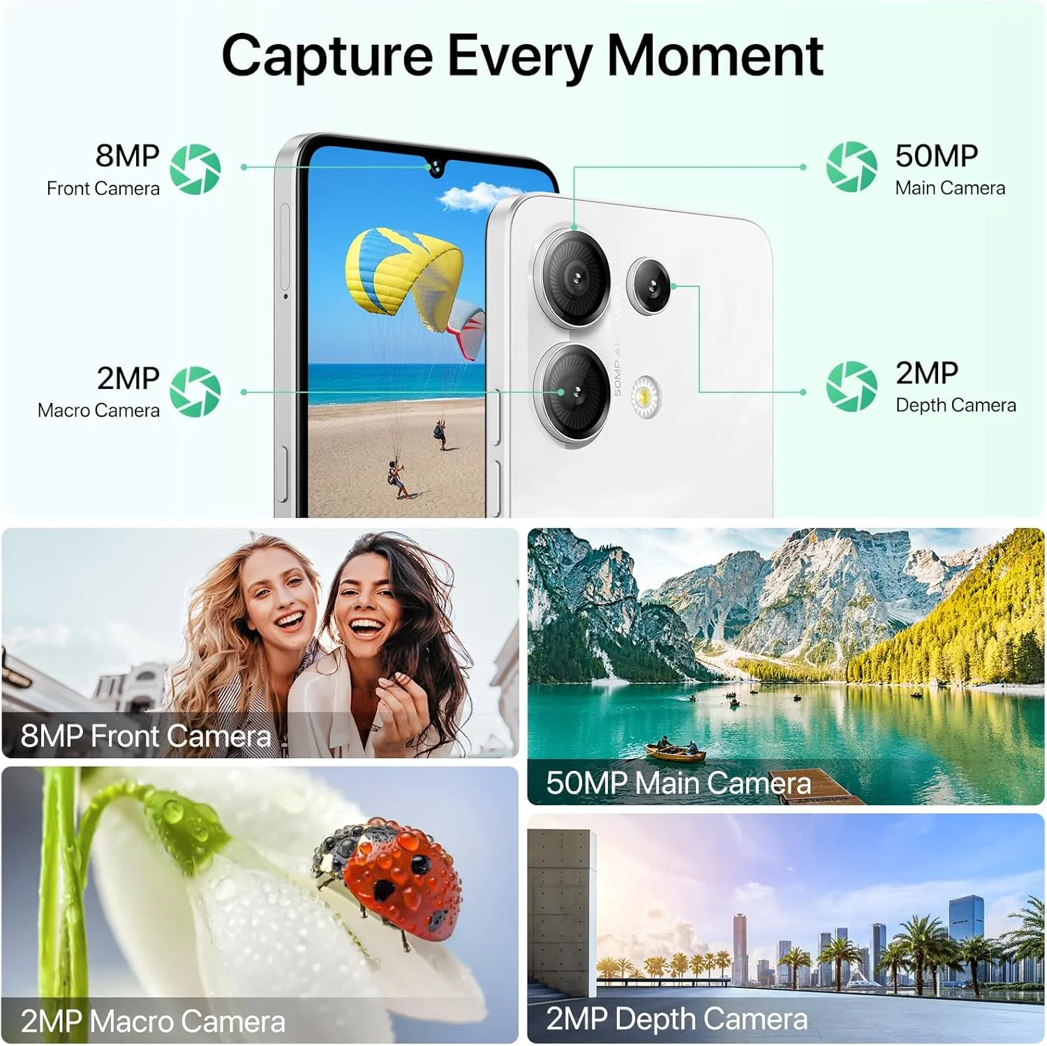 UMIDIGI G9 5G Cell Phone, Android 14 Unlocked Phones, 12(6 6) GB  128GB/1TB TF Expand, 5G Dual SIM, 50MP Camera, 6.75" HD  90Hz Display, AI Face & Fingerprint Unlock, 5000mAh Android Phone White