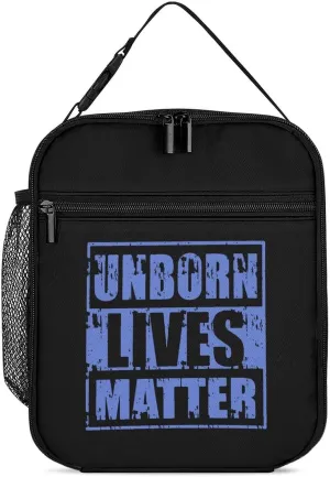 Unborn Lives Matter Insulated Lunch Bag Cooler Bag Portable Leakproof Lunch Box Adjustable Handbag Meal Tote with Handle