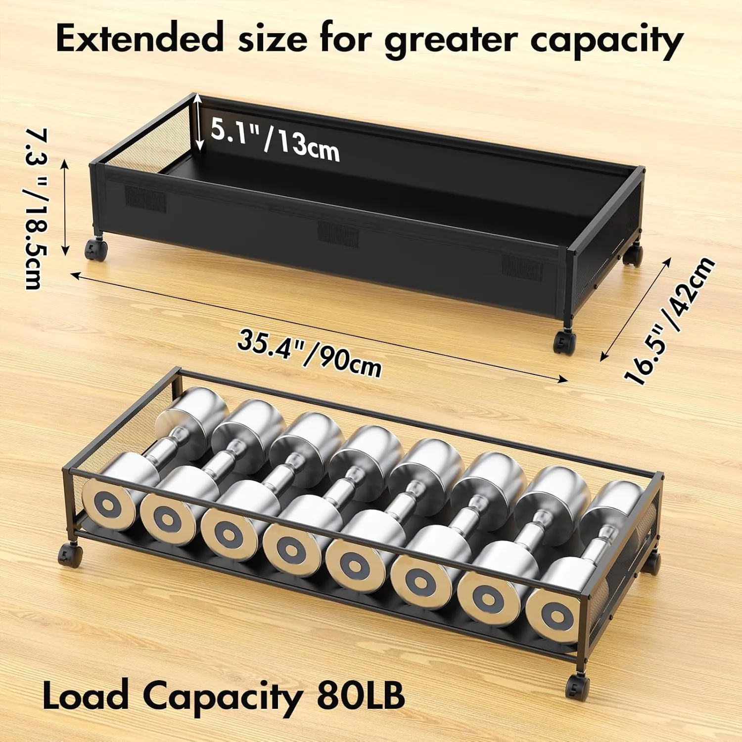 Under Bed Storage Bins With Lids - 2Pack Lengthen Underbed Storage Containers with Wheels, Large Capacity Metal Clothes Organizer for Bedroom, Storage Box for Clothing Shoes Blanke Sheet