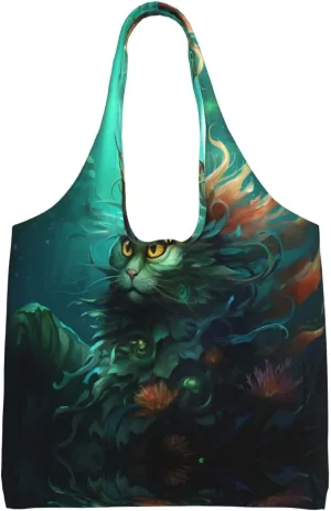 Underwater Mermaid Cat Shoulder bag - convenient to carry, suitable for shopping, work and study