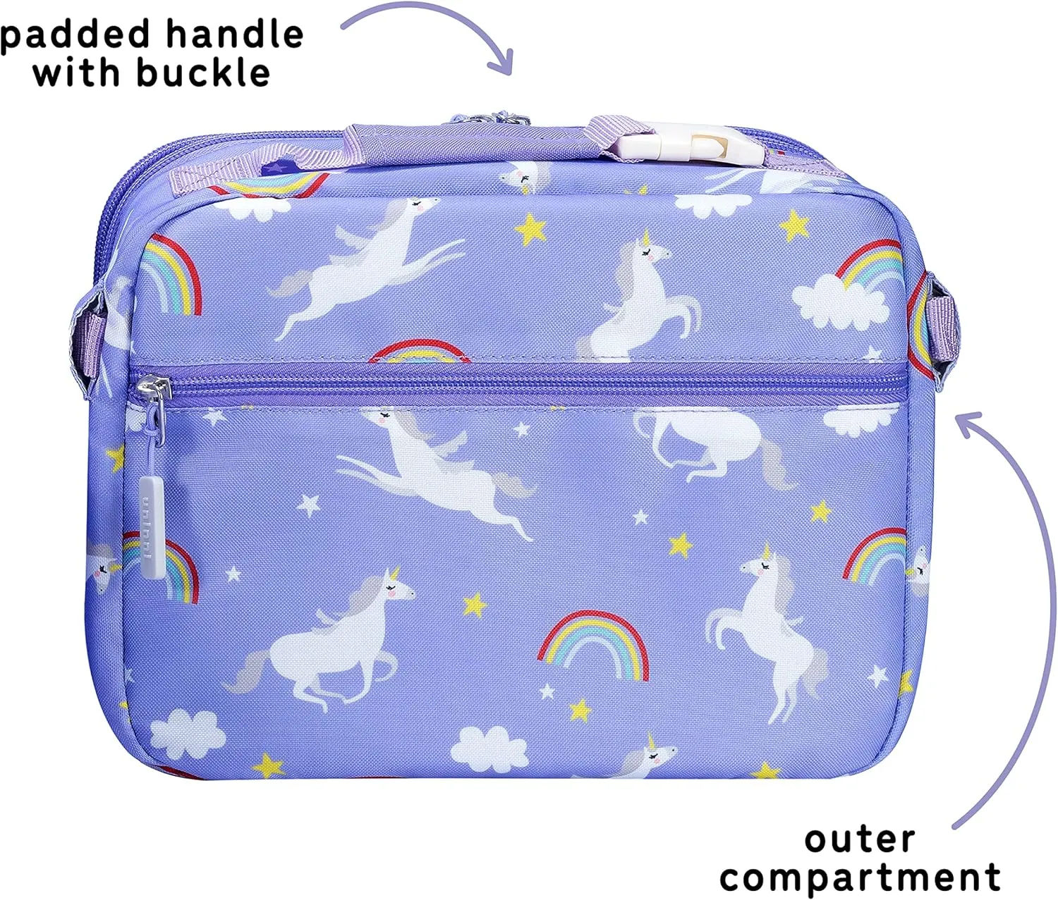 Unicorn Insulated Lunch box for Kids - Age 3  with Leak-Resistant Storage, Mesh Pocket, Removable Divider for Snacks, Sandwiches and Drinks, BPA-Free Food-Grade cute girls lunch box