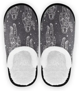 Unisex Slippers Fuzzy Feet Plush Cotton Slippers Anti-Slip Warm House Shoes M/L