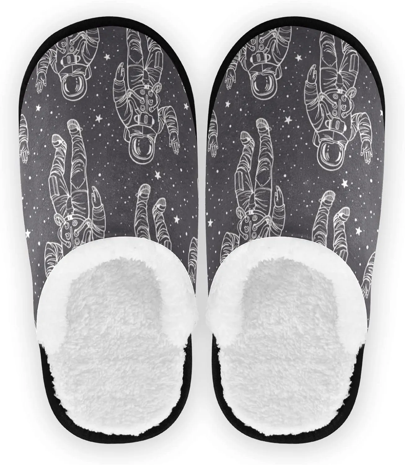 Unisex Slippers Fuzzy Feet Plush Cotton Slippers Anti-Slip Warm House Shoes M/L