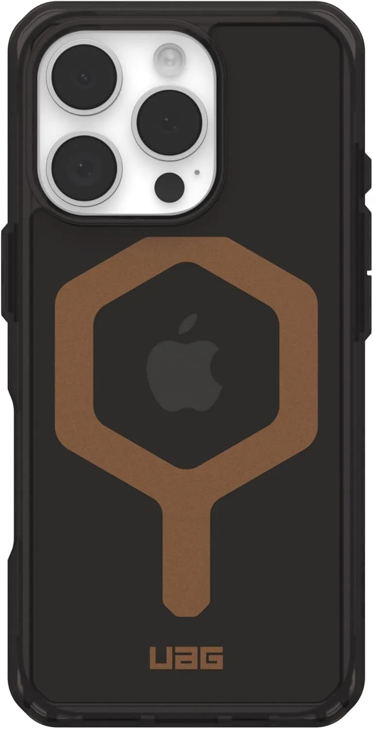 URBAN ARMOR GEAR UAG Designed for iPhone 16 Pro Case 6.3" Plyo - Compatible with MagSafe Charging Rugged Slim Anti-Yellowing Transparent Clear Shockproof Military Grade Protective Cover, Black/Bronze