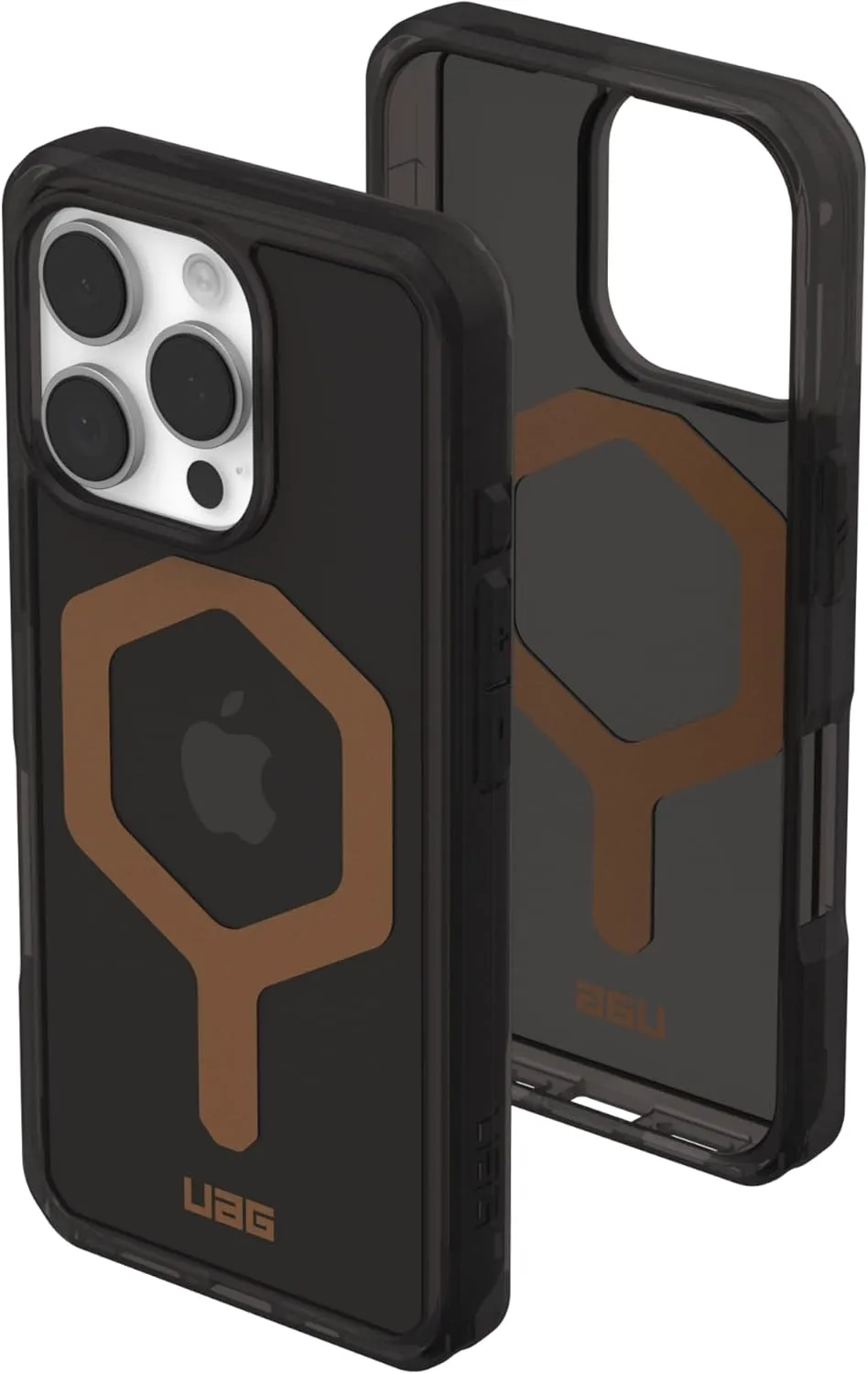 URBAN ARMOR GEAR UAG Designed for iPhone 16 Pro Case 6.3" Plyo - Compatible with MagSafe Charging Rugged Slim Anti-Yellowing Transparent Clear Shockproof Military Grade Protective Cover, Black/Bronze