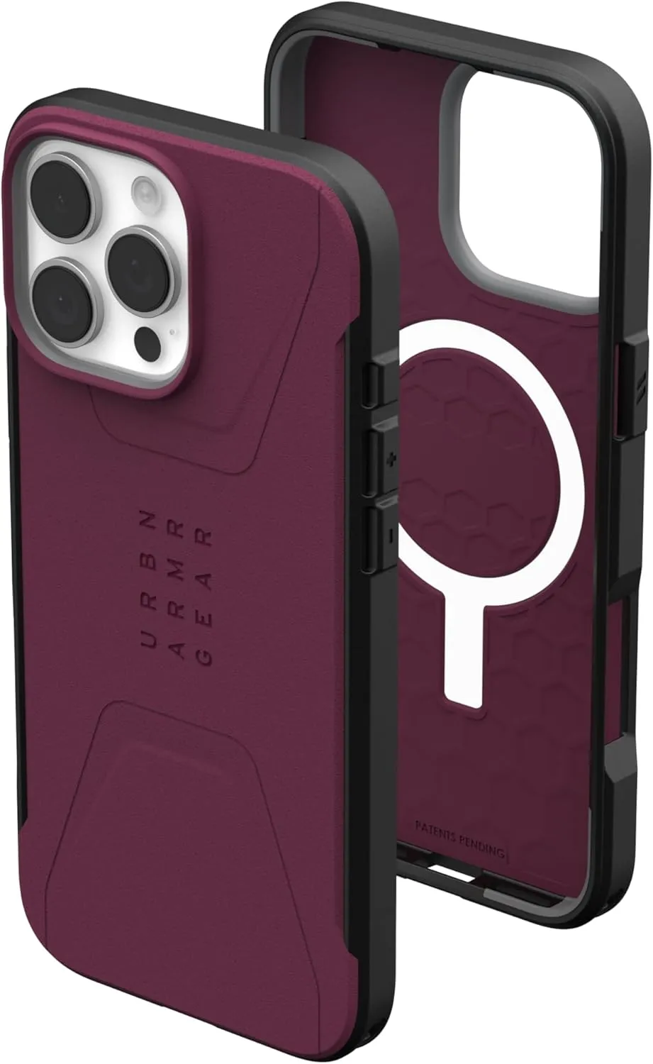 URBAN ARMOR GEAR UAG Designed for iPhone 16 Pro Max Case 6.9" Civilian - Compatible with MagSafe Charging Rugged Slim Sleek Shockproof Anti-Slip Military Grade Protective Cover, Bordeaux