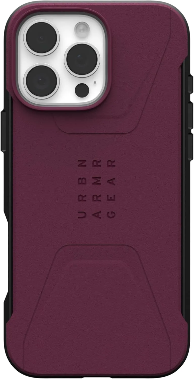URBAN ARMOR GEAR UAG Designed for iPhone 16 Pro Max Case 6.9" Civilian - Compatible with MagSafe Charging Rugged Slim Sleek Shockproof Anti-Slip Military Grade Protective Cover, Bordeaux
