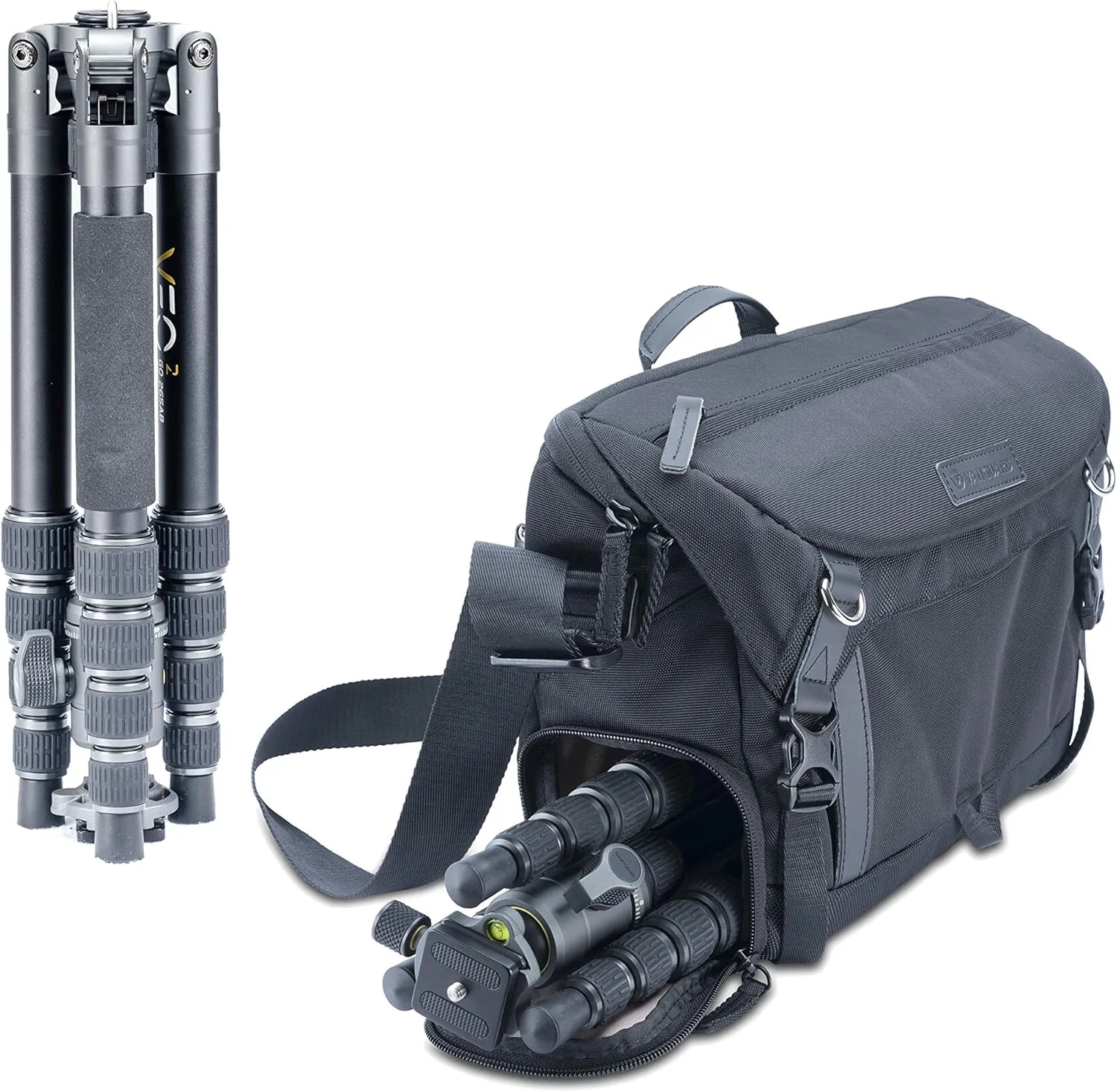 Vanguard VEO2GO265AB Aluminum Travel Tripod with VEO GO34M BK Shoulder Bag