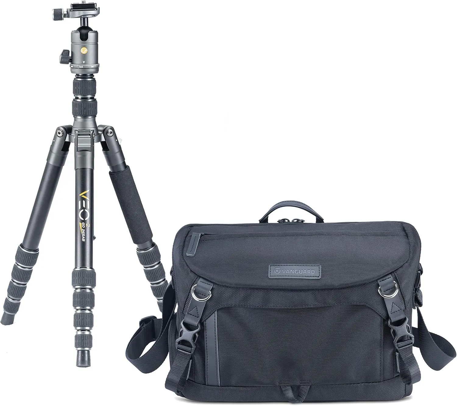 Vanguard VEO2GO265AB Aluminum Travel Tripod with VEO GO34M BK Shoulder Bag