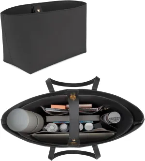 Vegan Leather Tote Bag Organizer Insert,Multi-Pocket Purse Organizers,with 15-Inch Laptop Compatible with Saint Laurent Tote E/W、LV Neverfull MM and More(SL)