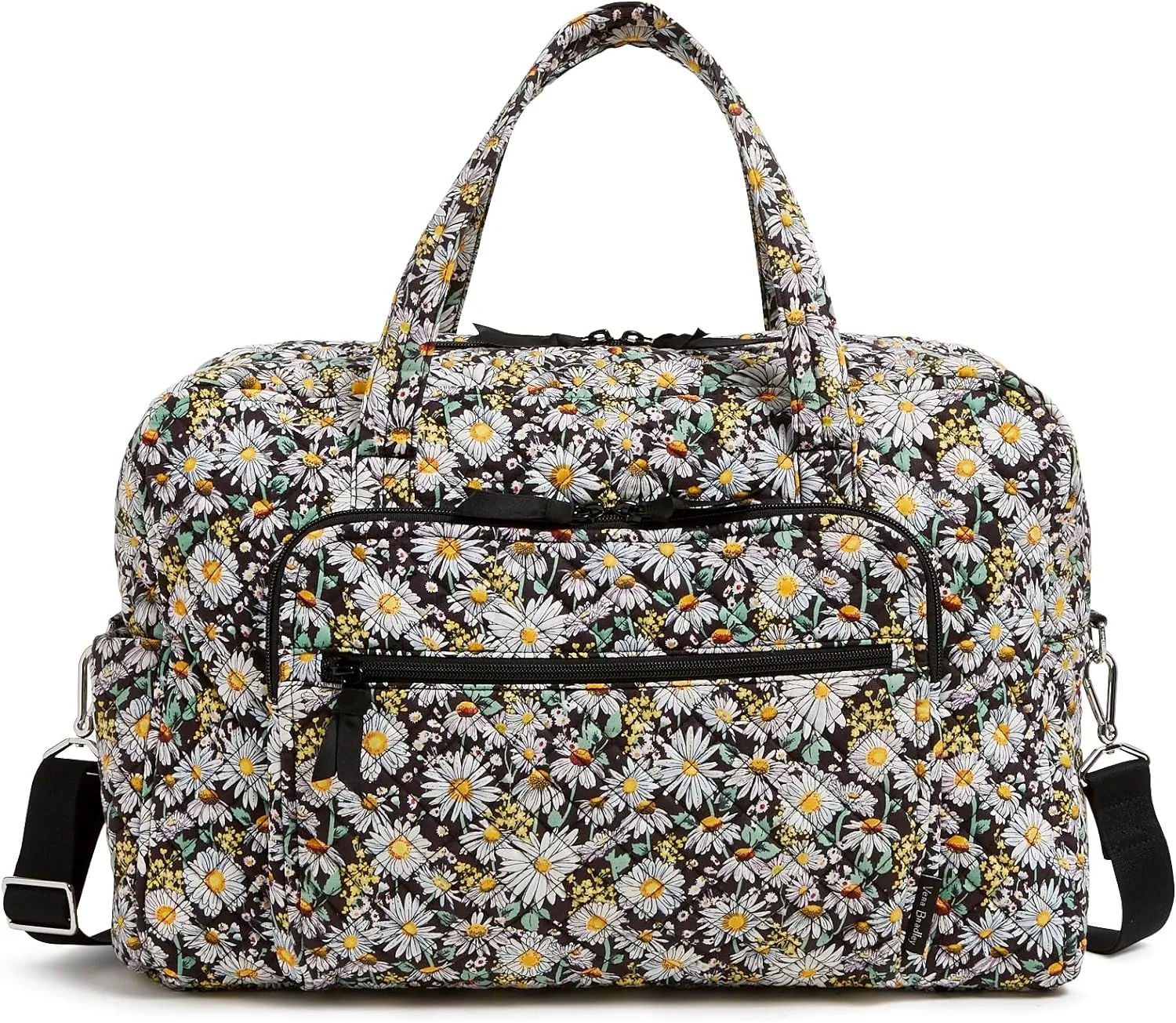Vera Bradley Iconic Weekender Travel Bag, Signature Cotton, Daisies White