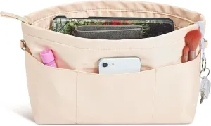 Vercord Premium Nylon Purse Organizer Tote Handbag Insert Organizers Bag in Bag Zipper 13 Pockets 5 Sizes