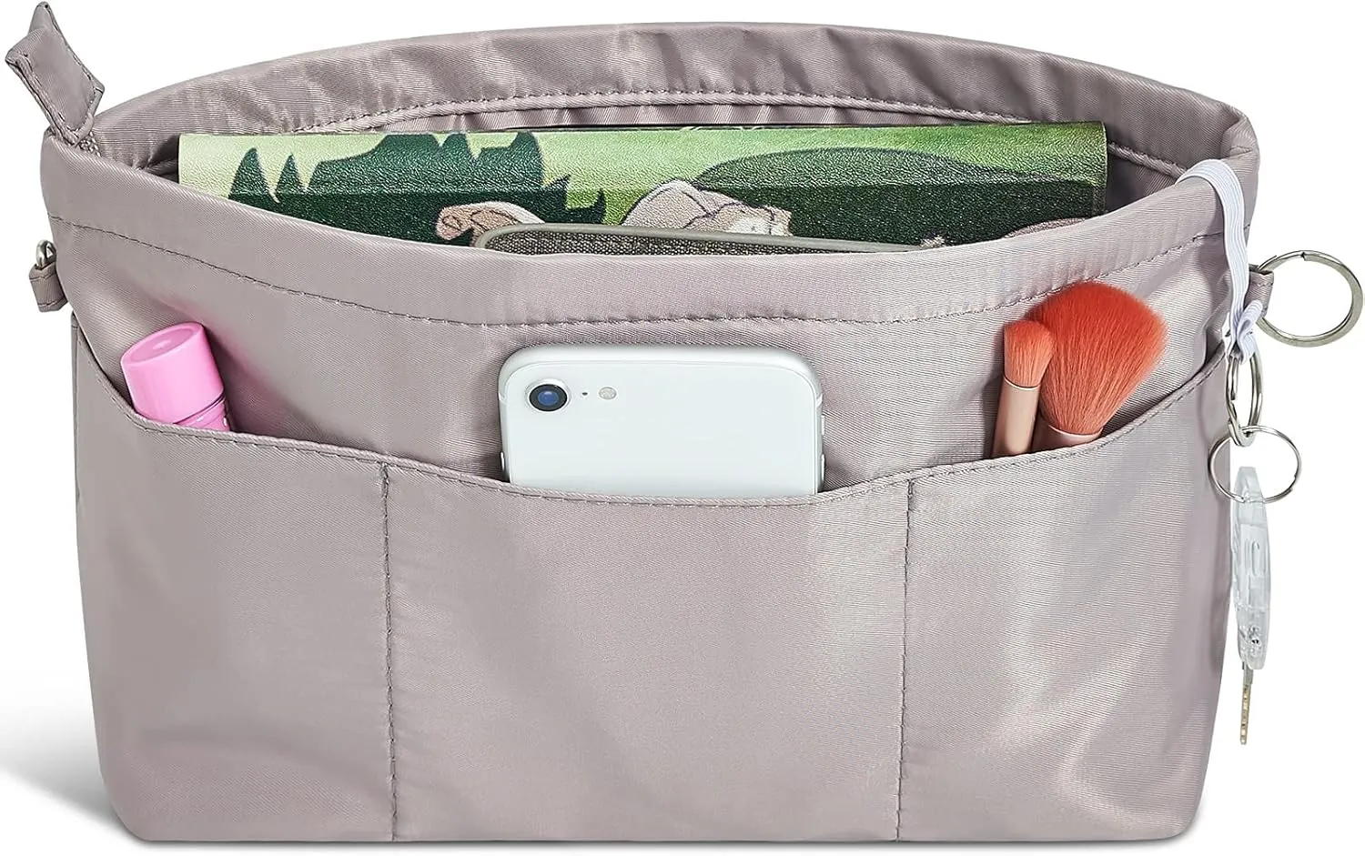 Vercord Premium Nylon Purse Organizer Tote Handbag Insert Organizers Bag in Bag Zipper 13 Pockets 5 Sizes