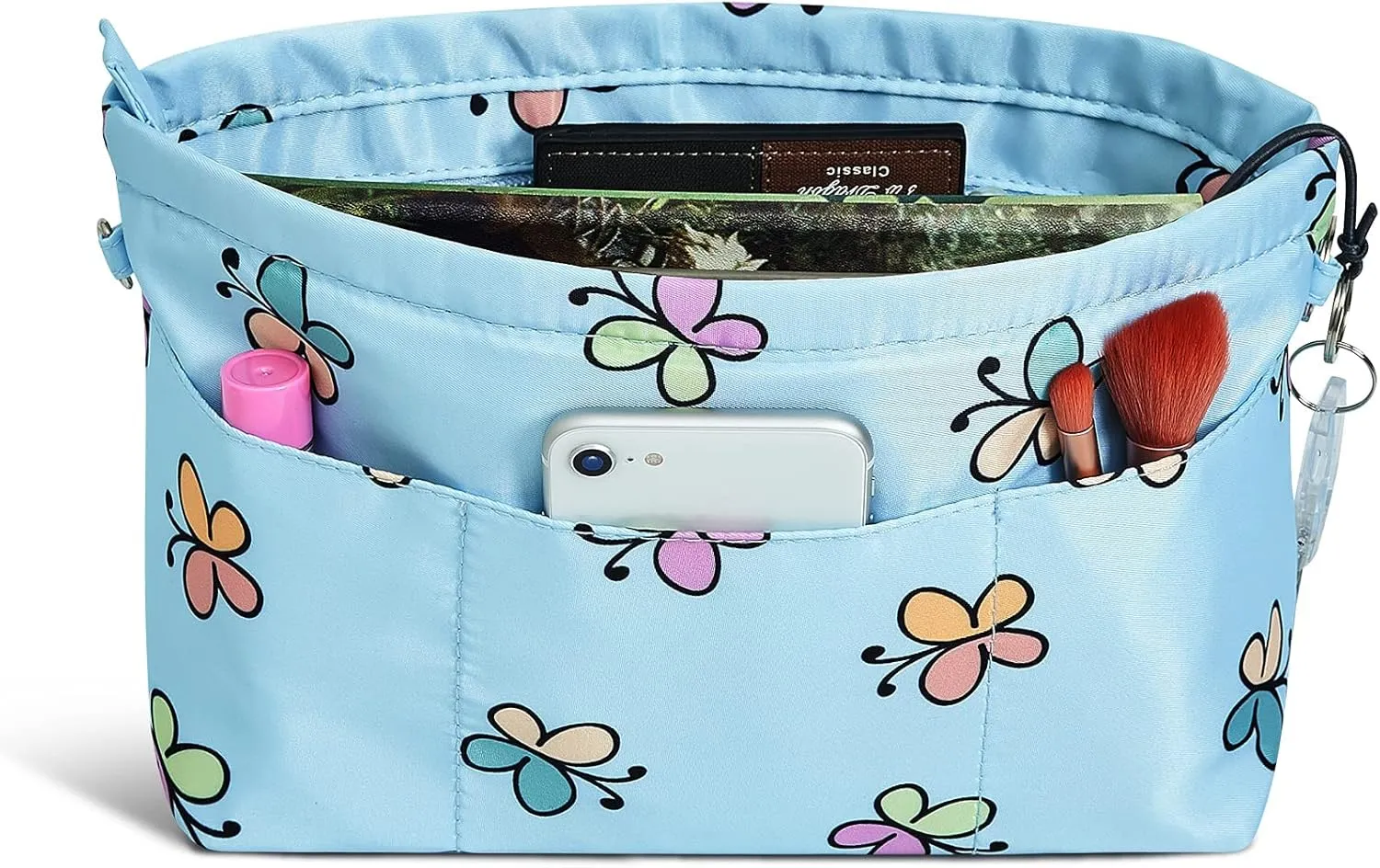 Vercord Premium Nylon Purse Organizer Tote Handbag Insert Organizers Bag in Bag Zipper 13 Pockets 5 Sizes