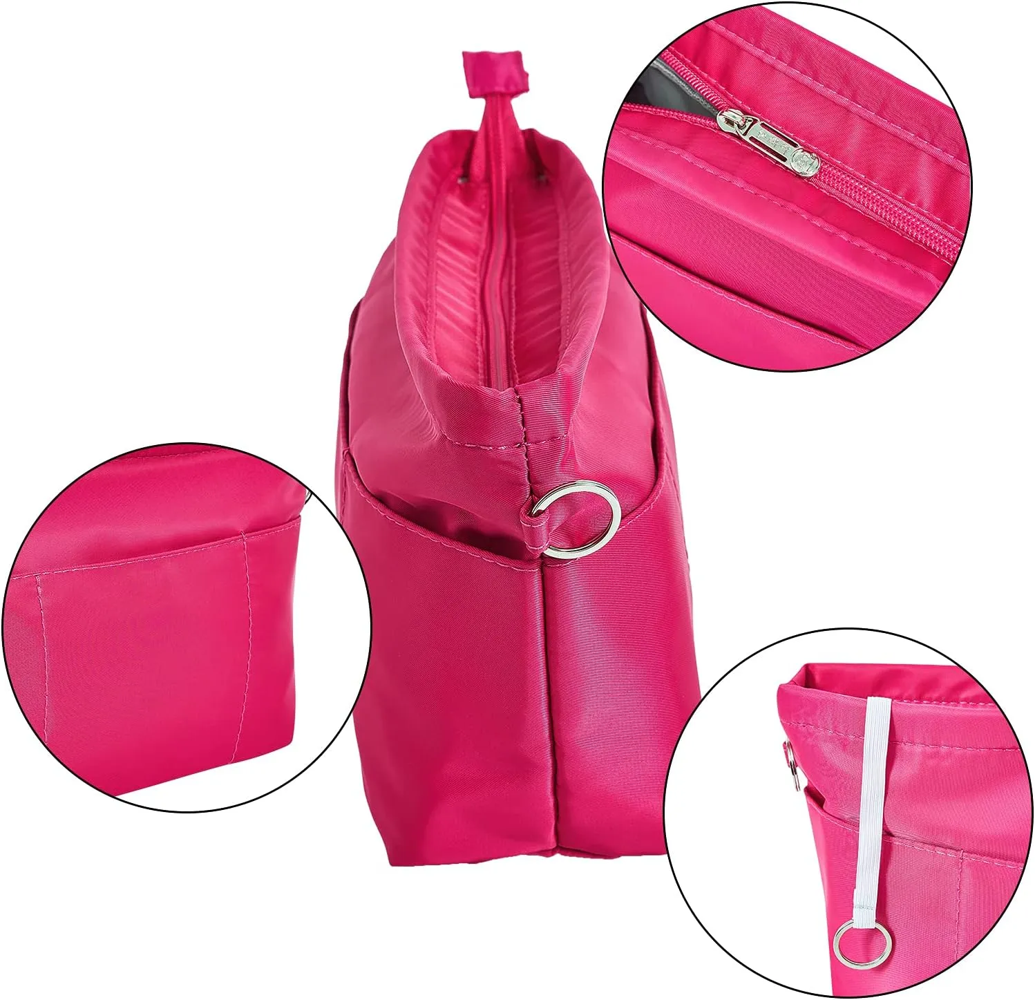 Vercord Premium Nylon Purse Organizer Tote Handbag Insert Organizers Bag in Bag Zipper 13 Pockets 5 Sizes