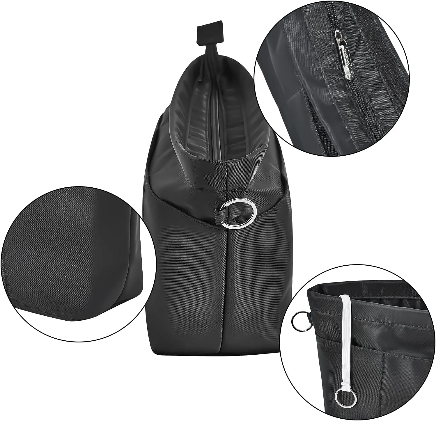 Vercord Premium Nylon Purse Organizer Tote Handbag Insert Organizers Bag in Bag Zipper 13 Pockets 5 Sizes