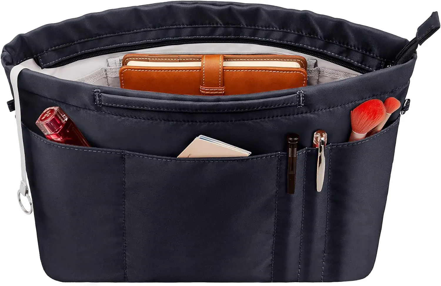 Vercord Purse Insert Organizers for Tote Handbag Bag in Bag with Zipper Liner Bag Organizer for Women 14 pockets