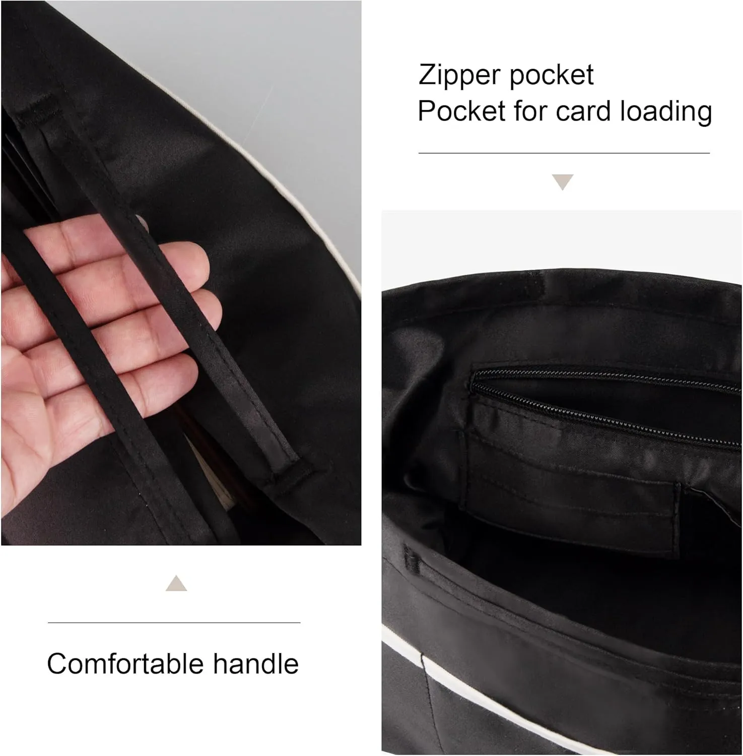 Vercord Purse Organizer Insert City Tote Bag in Bag Handbag Organizers Zipper Pockets Black Large